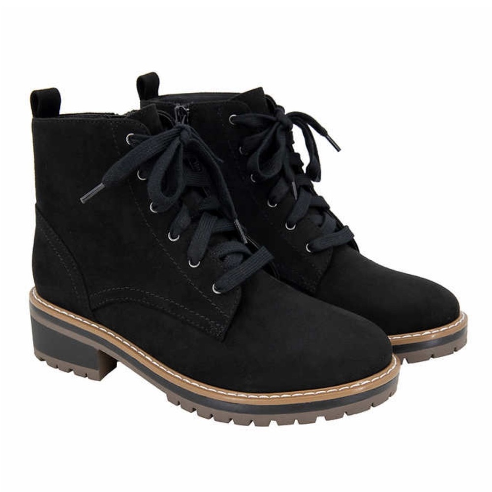 Kensie Women Ankle Boots Ladies Lace Up Boots Black Size 9 NEW AUTHENTIC